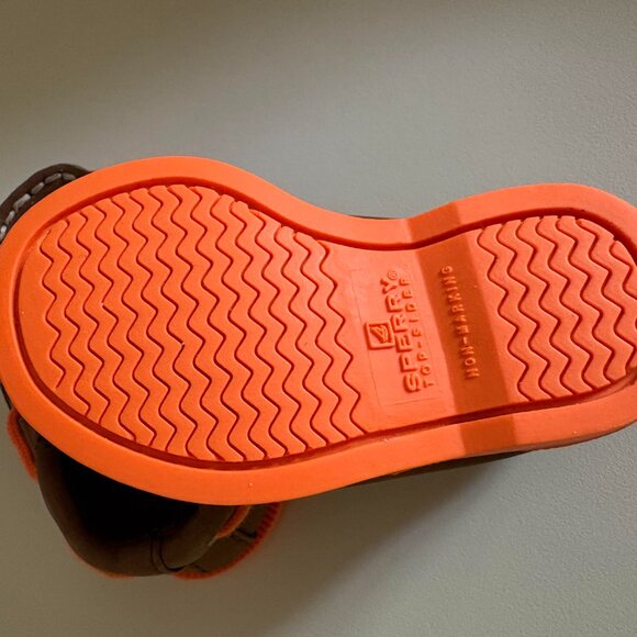 SPERRY TOPSIDERS BOAT DECK SHOES Toddler 2 Month Slip On Casual Comfort Orange - Picture 5 of 5